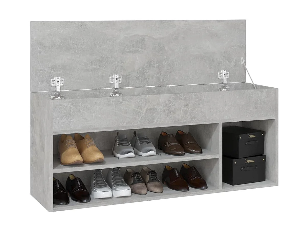 Banc à chaussures Gris béton 105x30x45