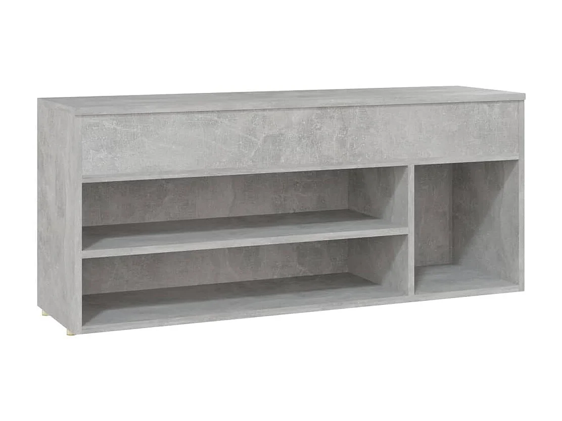 Banc à chaussures Gris béton 105x30x45
