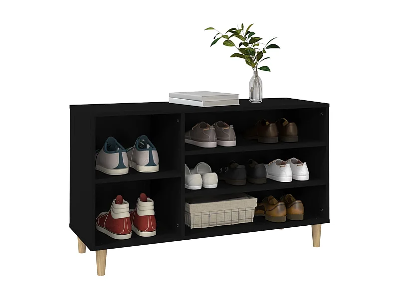 Armoire à chaussures Noir 102x36x60 Bois d'ingénierie