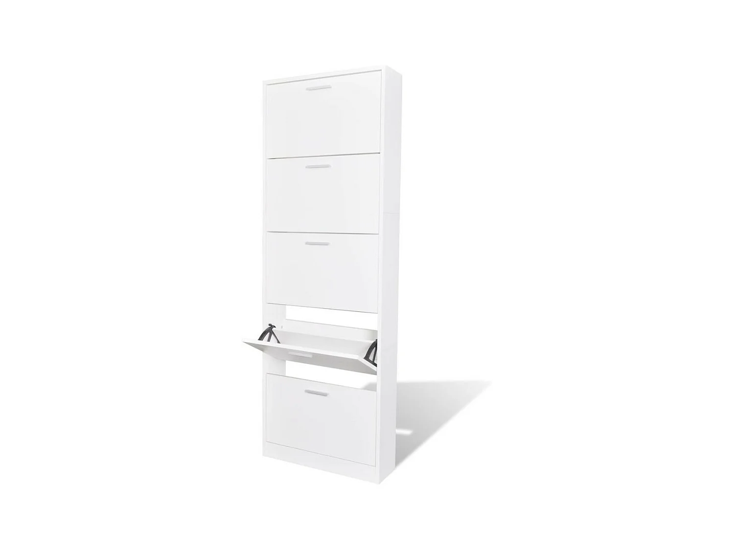 Meuble à chaussures en bois avec 5 compartiments Blanc