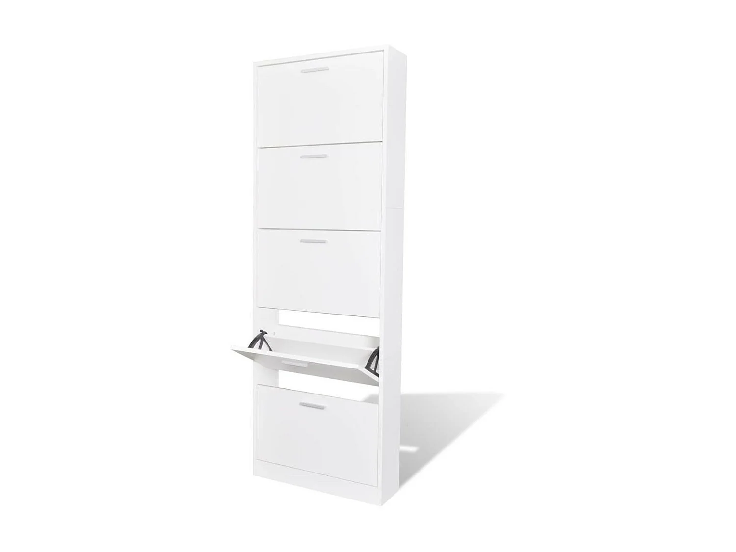 Meuble à chaussures en bois avec 5 compartiments Blanc