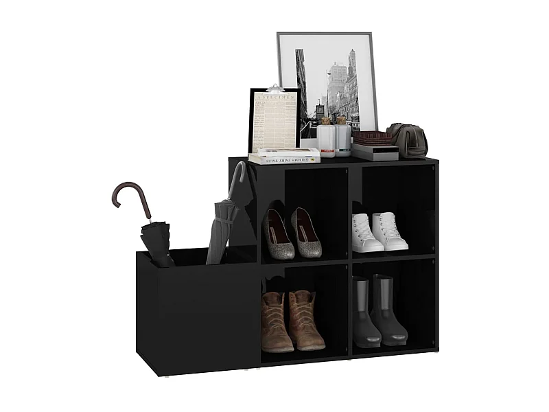 Armoire à chaussures Noir brillant 105x35,5x70