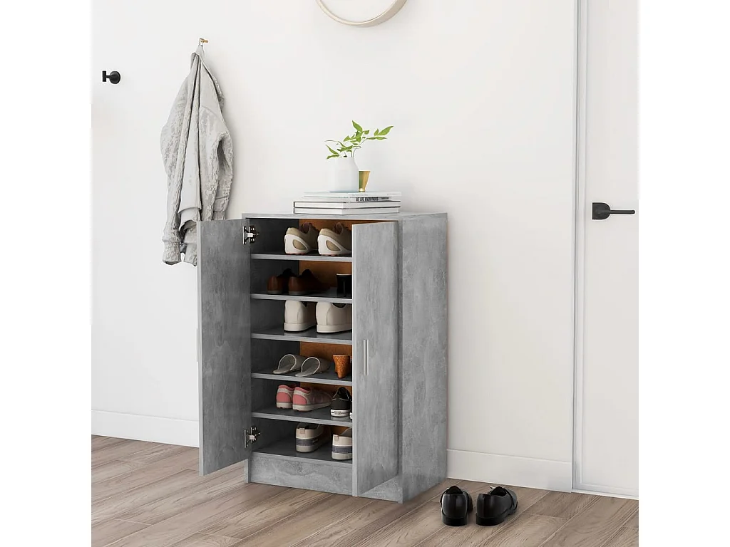Armoire à chaussures Gris béton 60x35x92