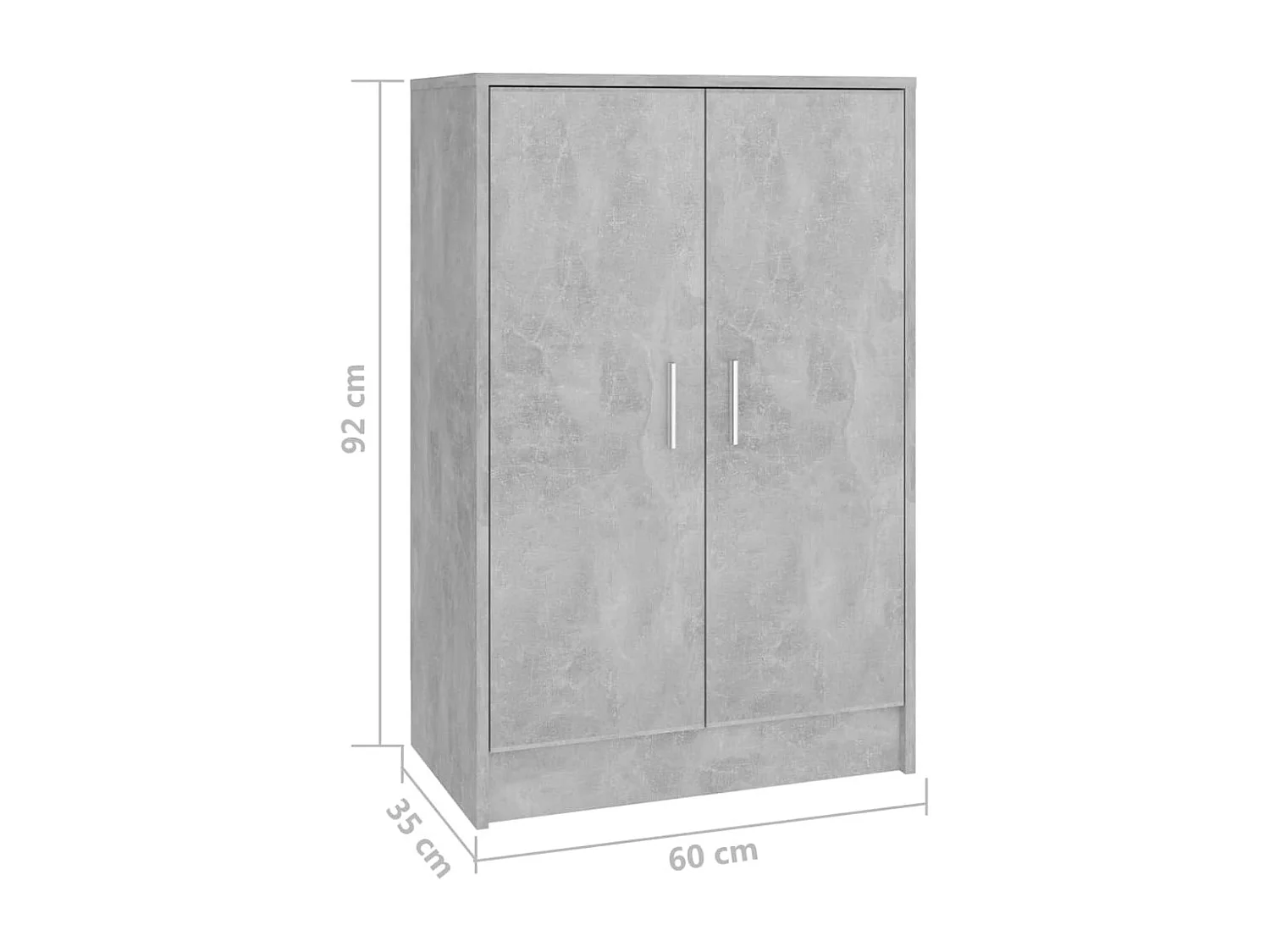 Armoire à chaussures Gris béton 60x35x92
