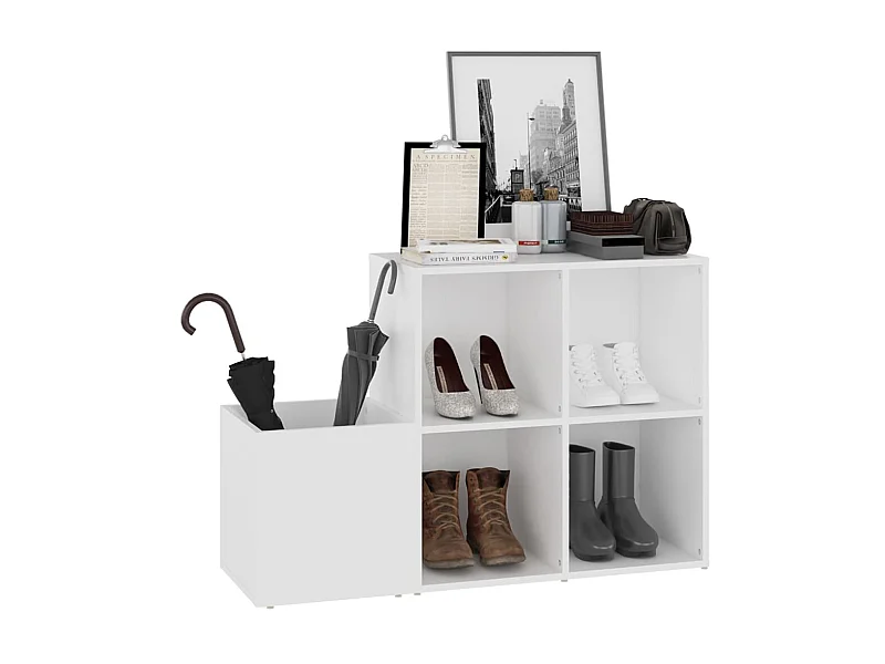 Armoire à chaussures d'entrée Blanc 105x35,5x70