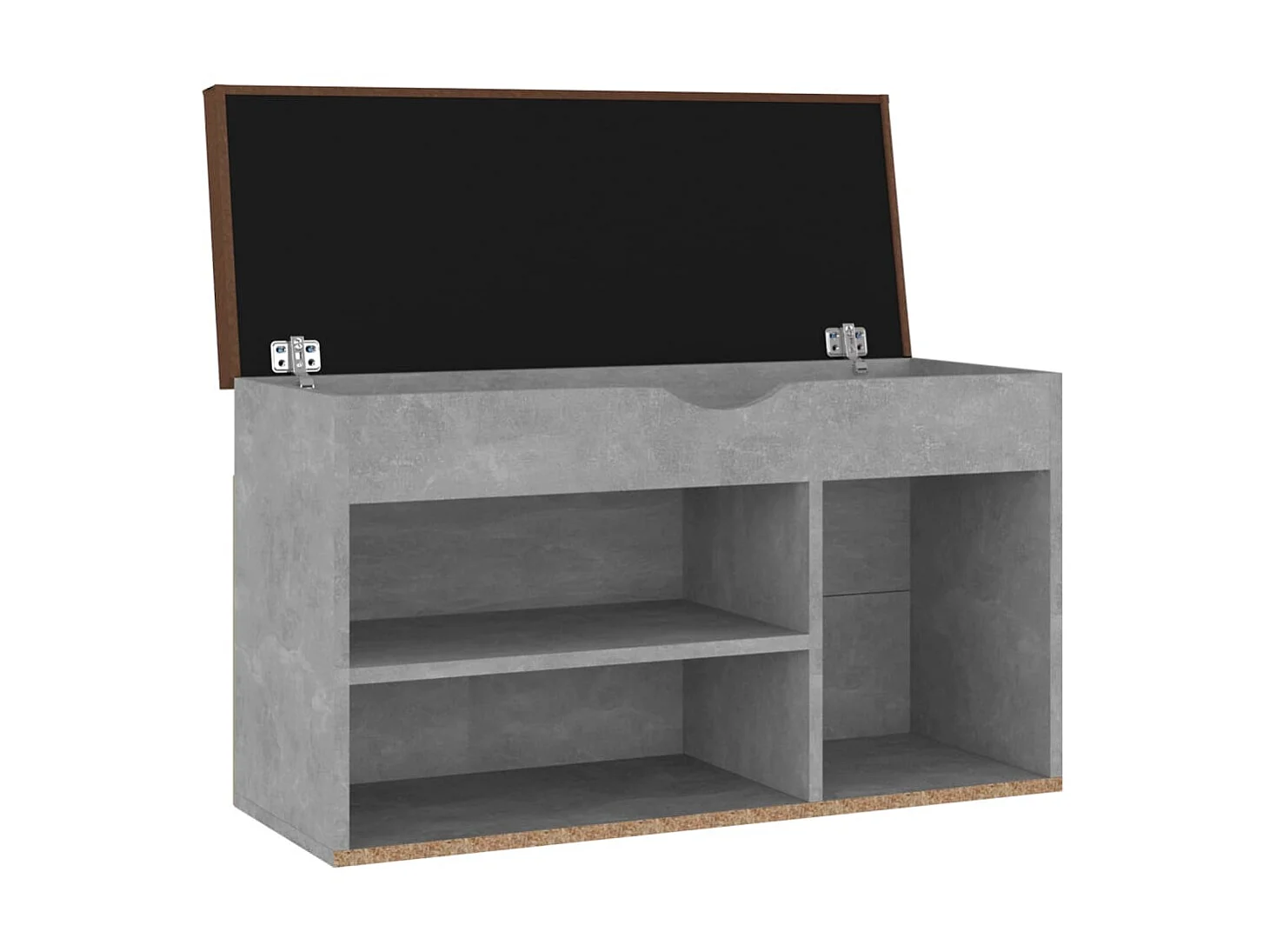 Banc à chaussures avec coussin Gris béton 80x30x47