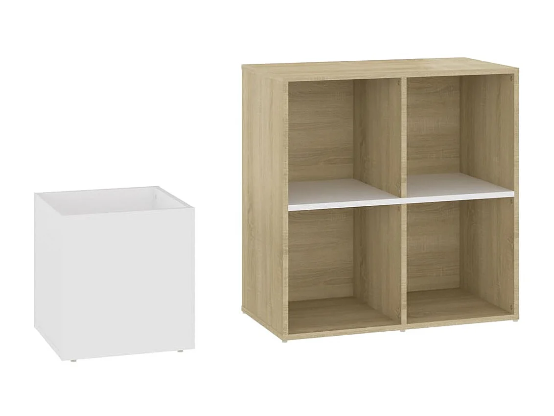 Armoire à chaussures Blanc et chêne 105x35,5x70