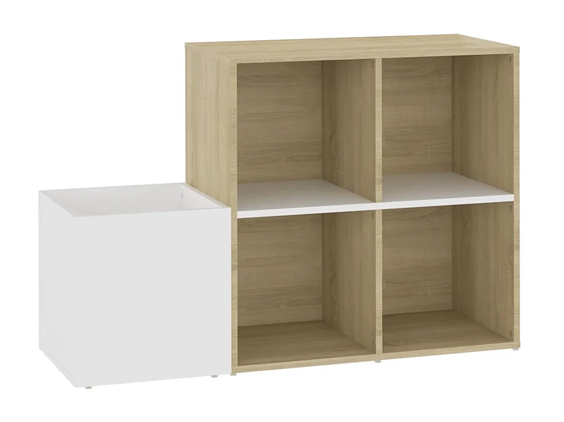 Armoire à chaussures Blanc et chêne 105x35,5x70