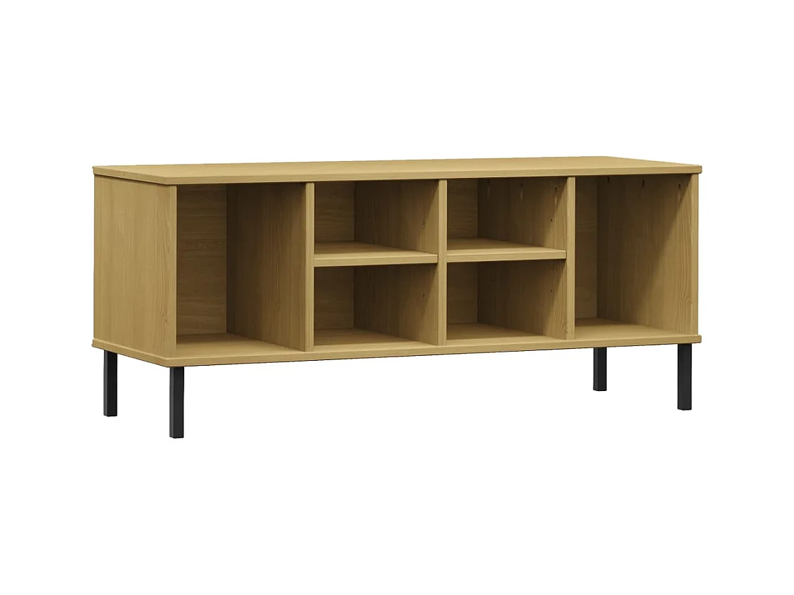 Étagère à chaussures pieds en métal Brun 106x35x45 Bois OSLO