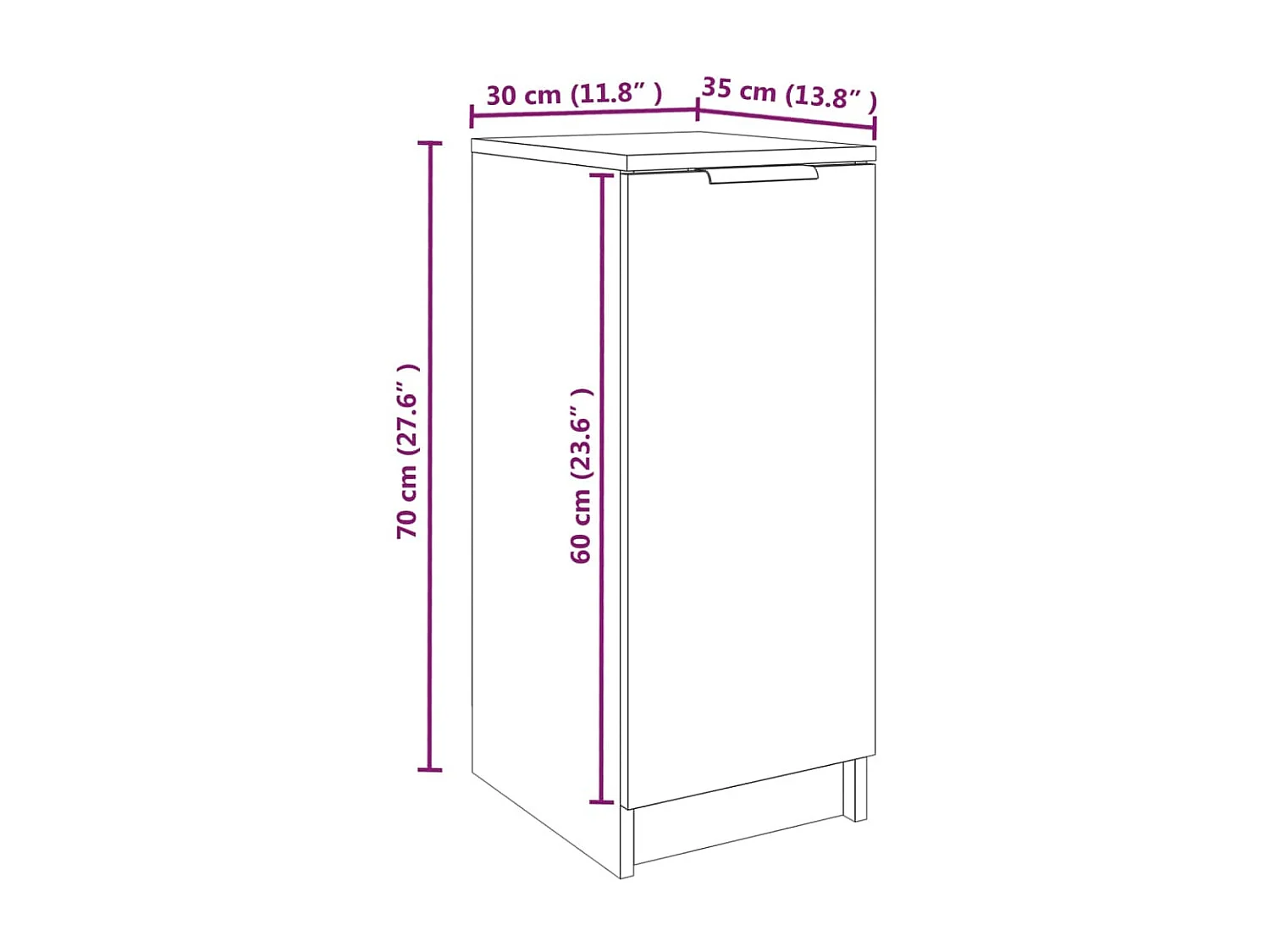 Armoire à chaussures Blanc 30x35x70 Bois d'ingénierie