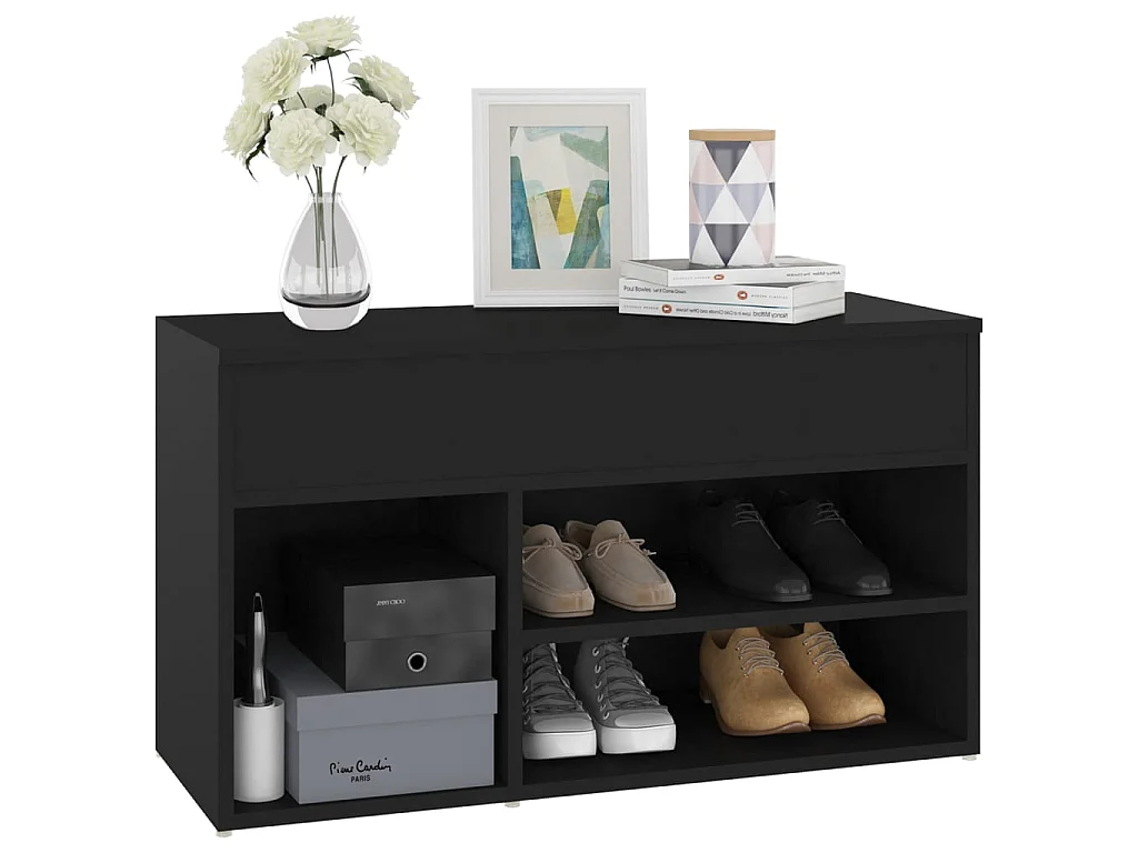 Banc à chaussures Noir 80x30x45