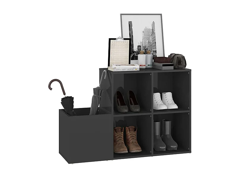 Armoire à chaussures Gris brillant 105x35,5x70