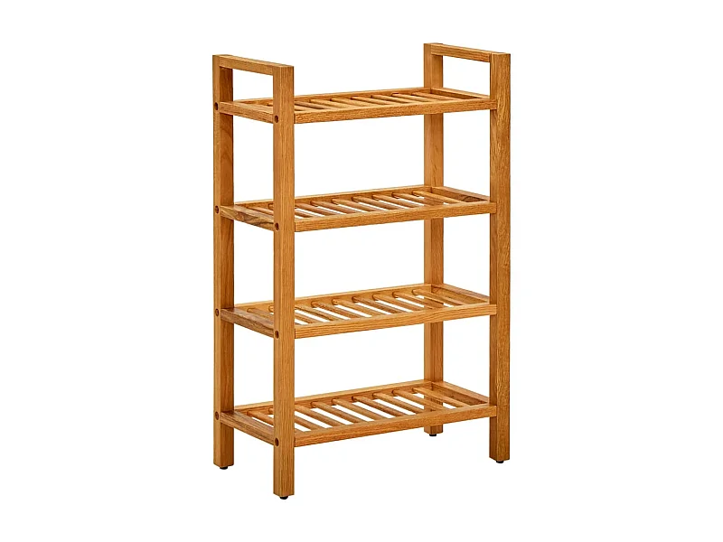 Étagère à chaussures à 4 niveaux 50x27x80 Chêne massif