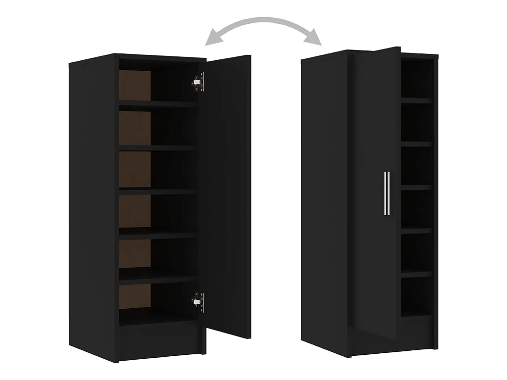 Armoire à chaussures Noir 32x35x92