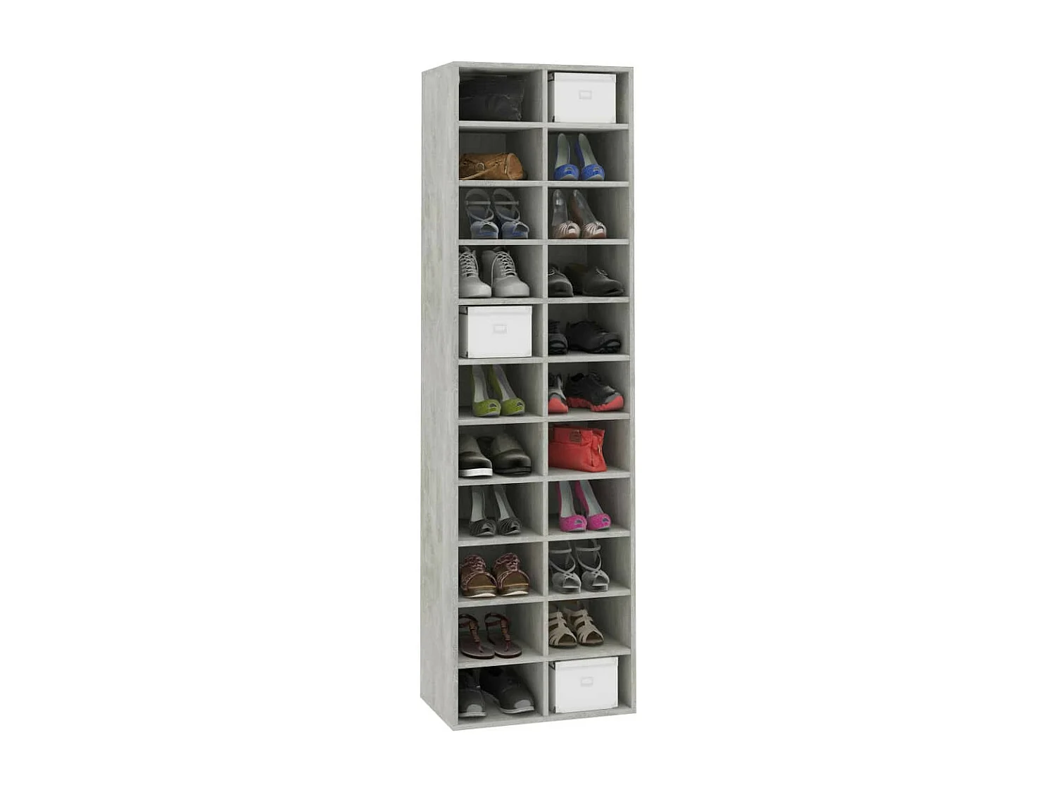 Armoire à chaussures Gris béton 54x34x183