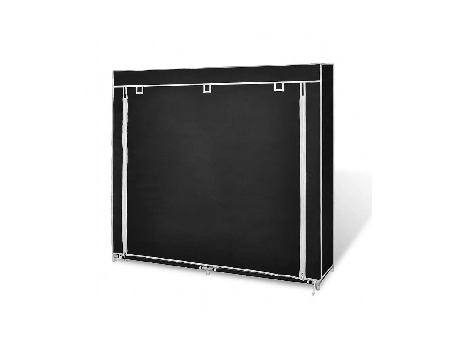 Armoire à chaussures avec housse 115 x 28x110 Tissu Noir