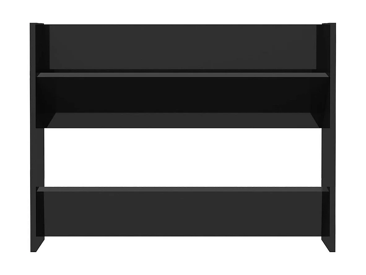 Armoire à chaussures murale Noir brillant 80x18x60