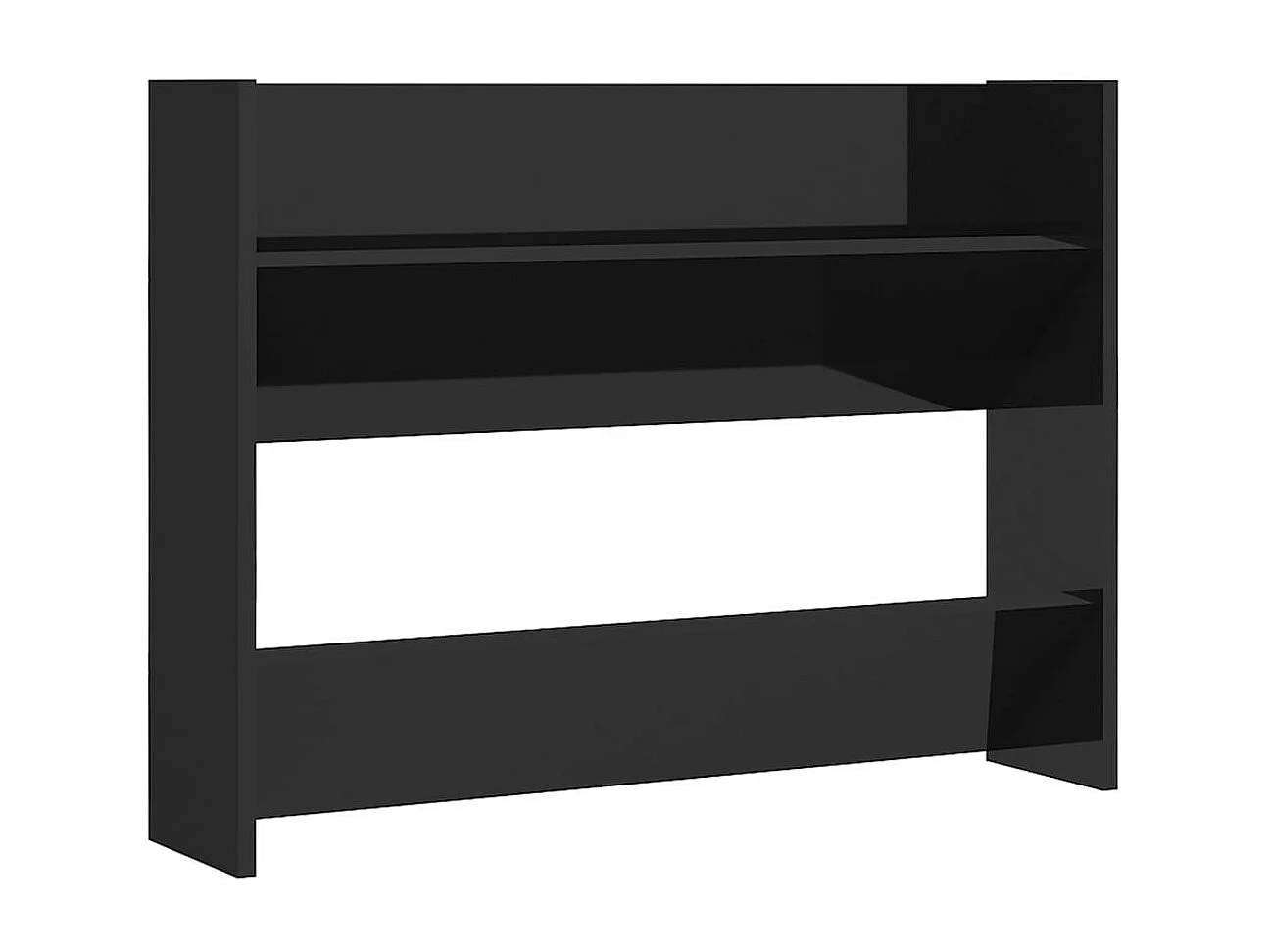 Armoire à chaussures murale Noir brillant 80x18x60