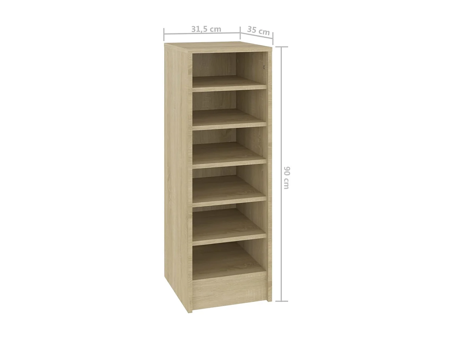 Armoire à chaussures Chêne Sonoma 31,5x35x90