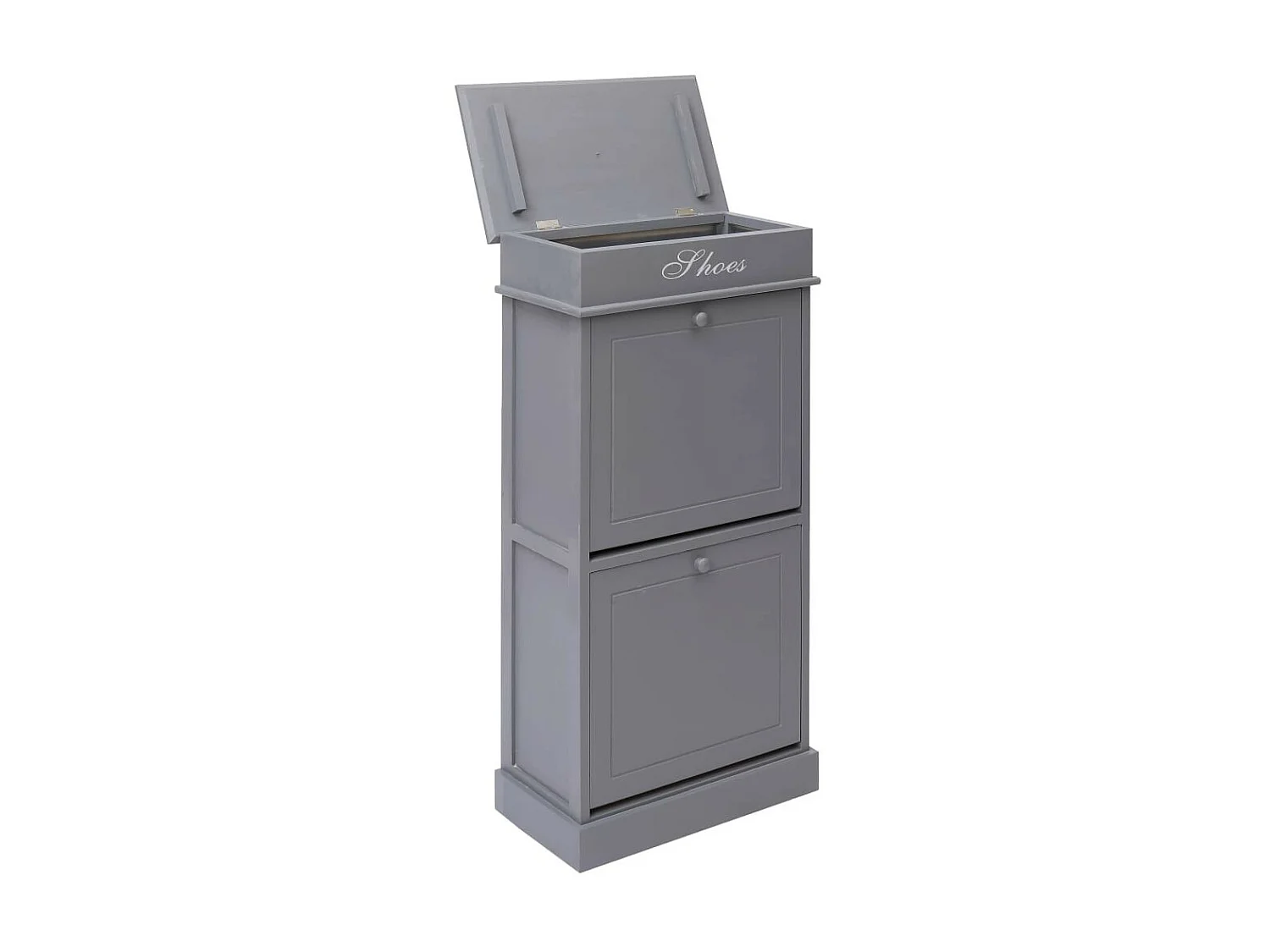 Armoire à chaussures Gris 50 x 28x98 Bois de Paulownia 2