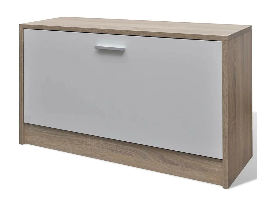 Armoire à chaussures 3-en-1 Bois Chêne et blanc