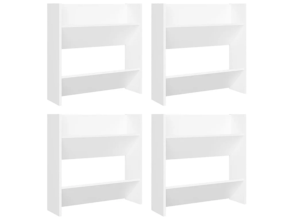 Armoires à chaussures murales 4 pcs Blanc 60x18x60
