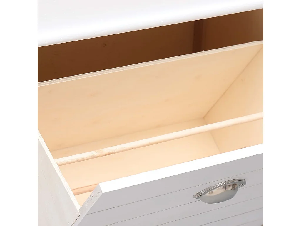 Armoire à chaussures Blanc 50 x 28x98 Bois de Paulownia 2