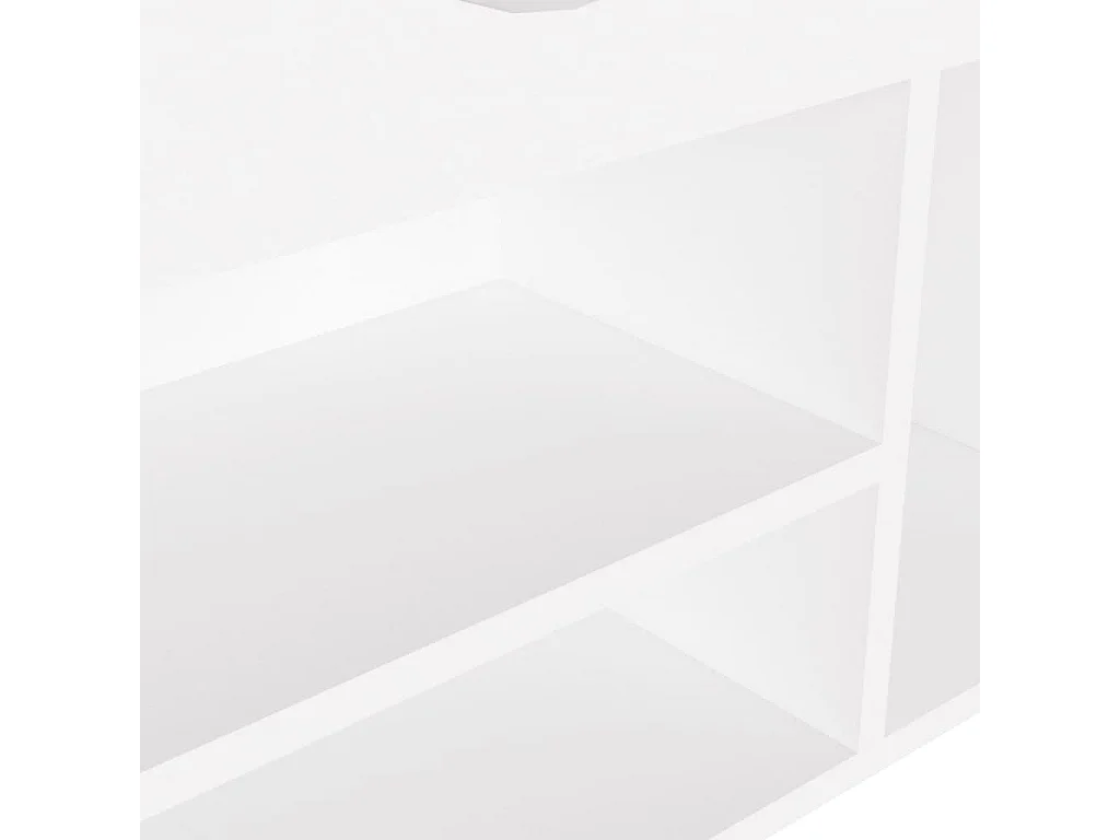 Schoenenbank met kussen 104x30x49 cm bewerkt hout wit