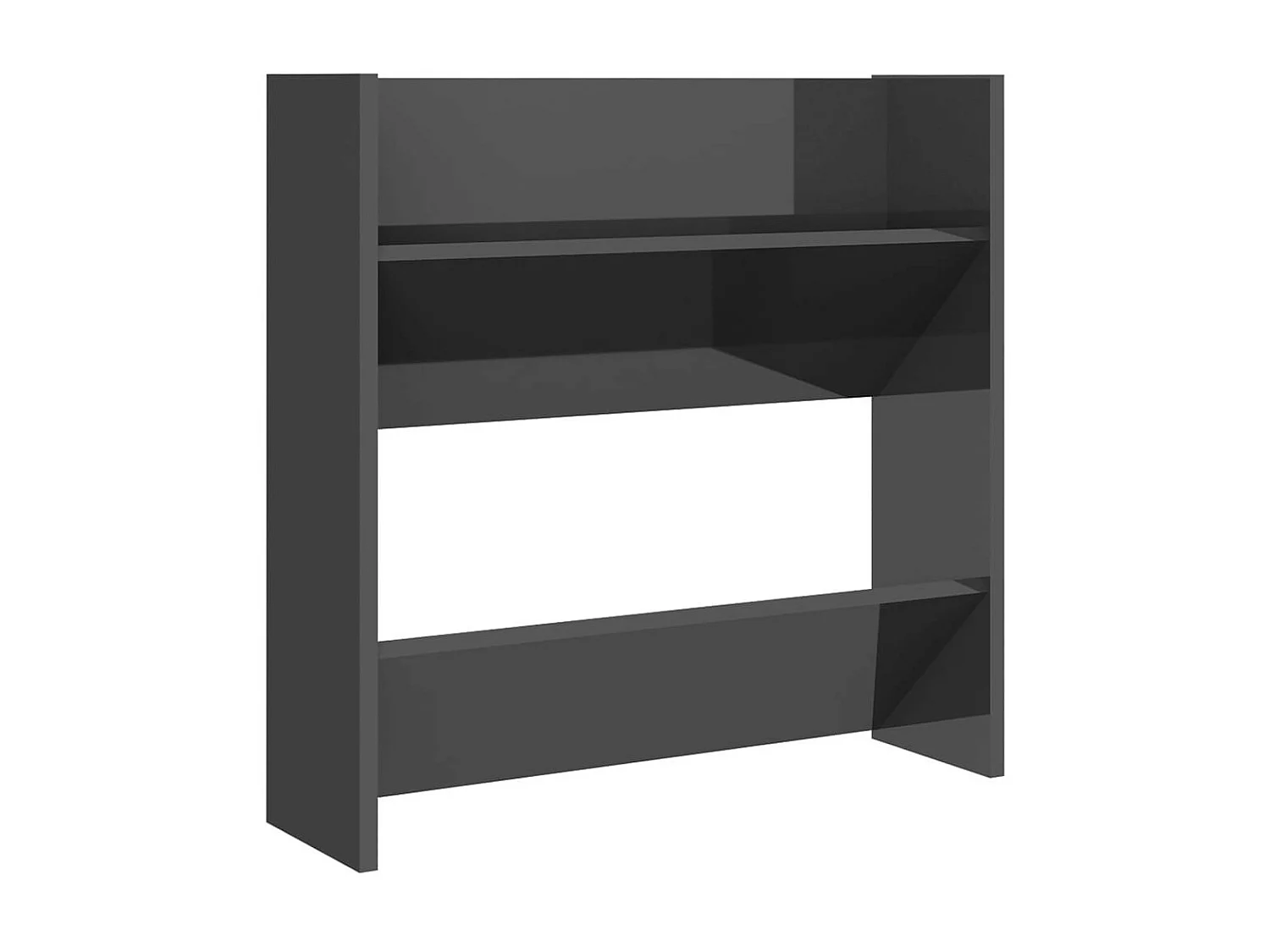 Armoires à chaussures murales 2 pcs Gris brillant 60x18x60