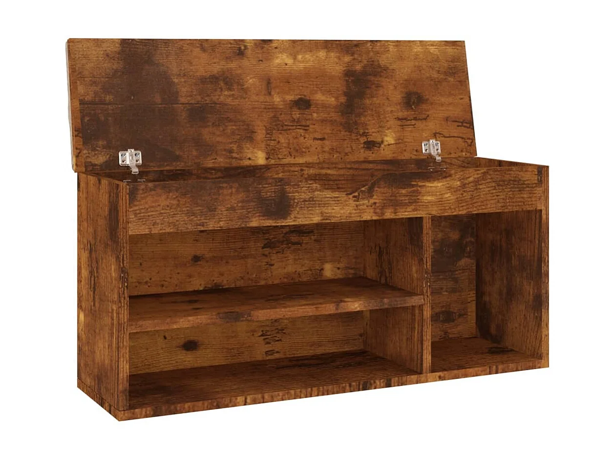 Banc à chaussures avec coussin Chêne fumé 104x30x49