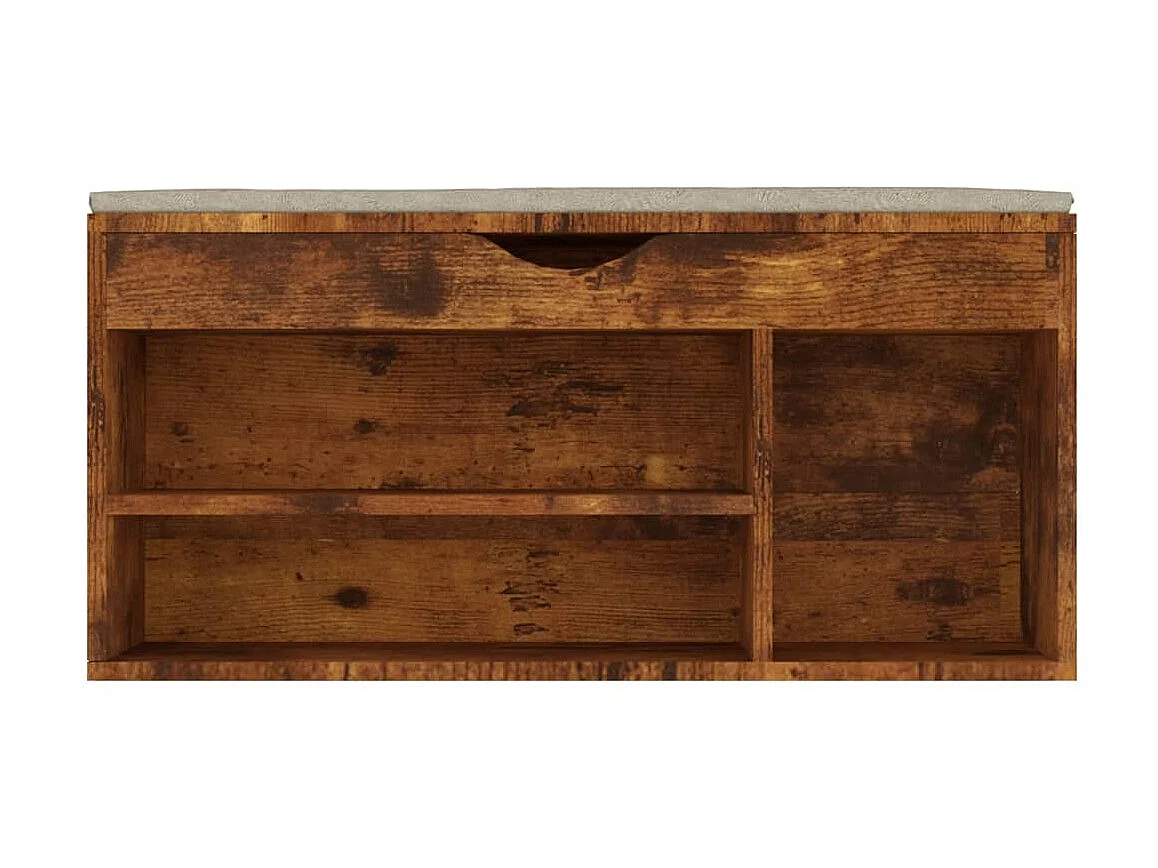 Banc à chaussures avec coussin Chêne fumé 104x30x49