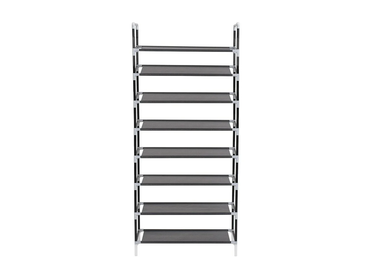 Range-chaussures avec 8 étagères Métal et Tissu non tissé Noir