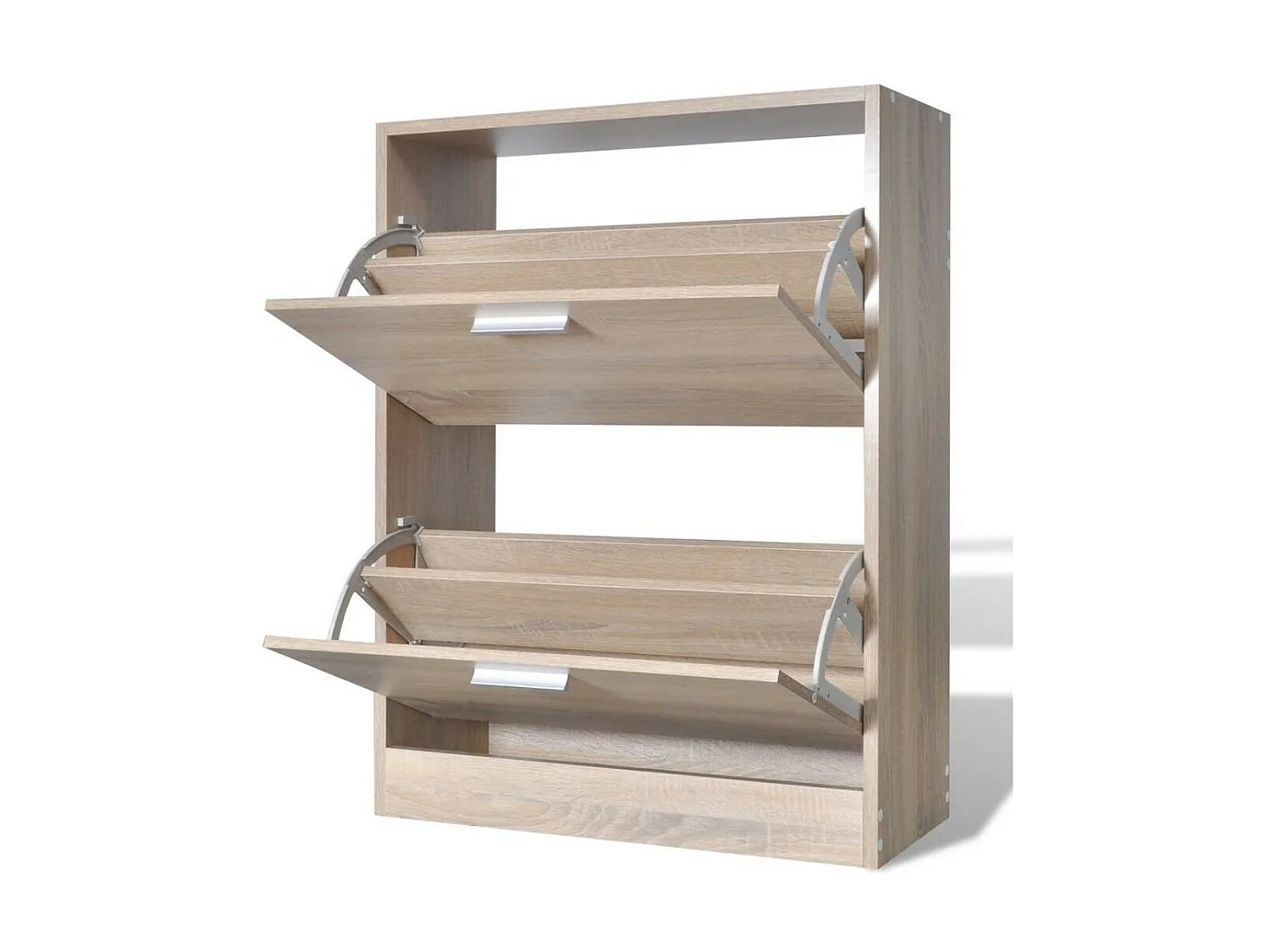 Meuble à chaussures en bois avec 2 compartiments Aspect chêne