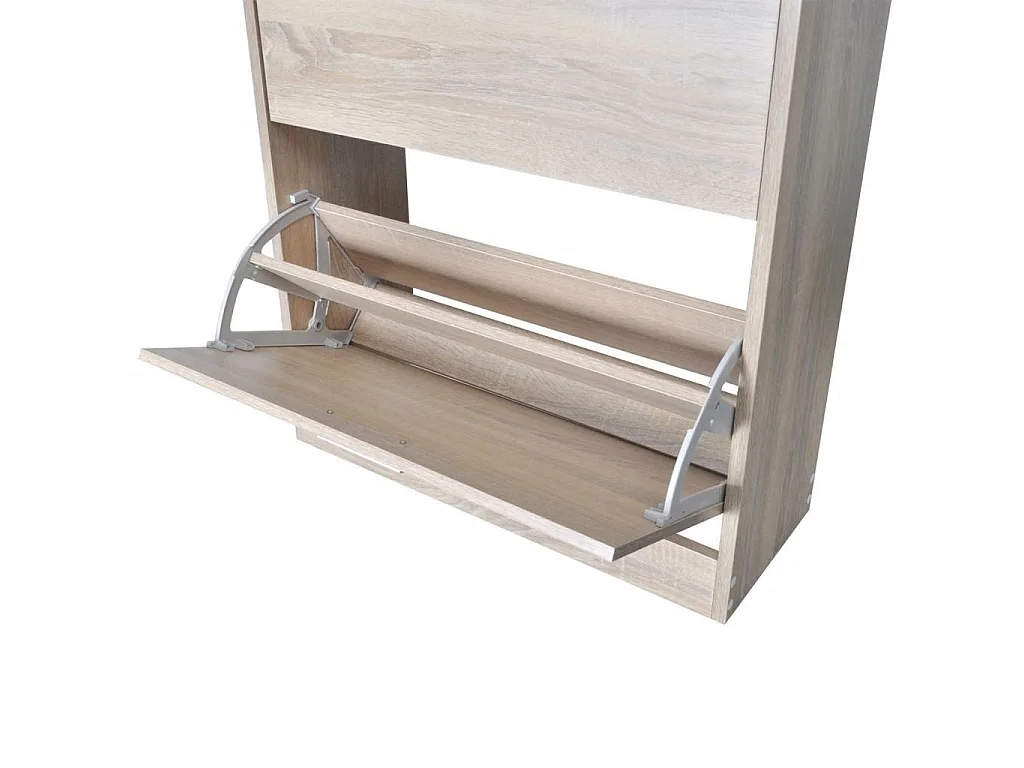 Meuble à chaussures en bois avec 2 compartiments Aspect chêne