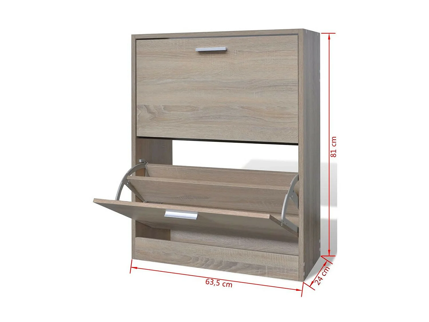 Meuble à chaussures en bois avec 2 compartiments Aspect chêne