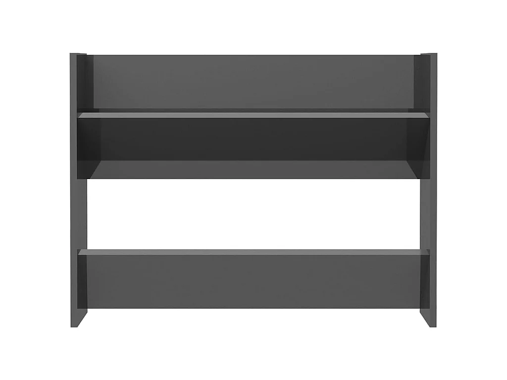 Armoire à chaussures murale Gris brillant 80x18x60