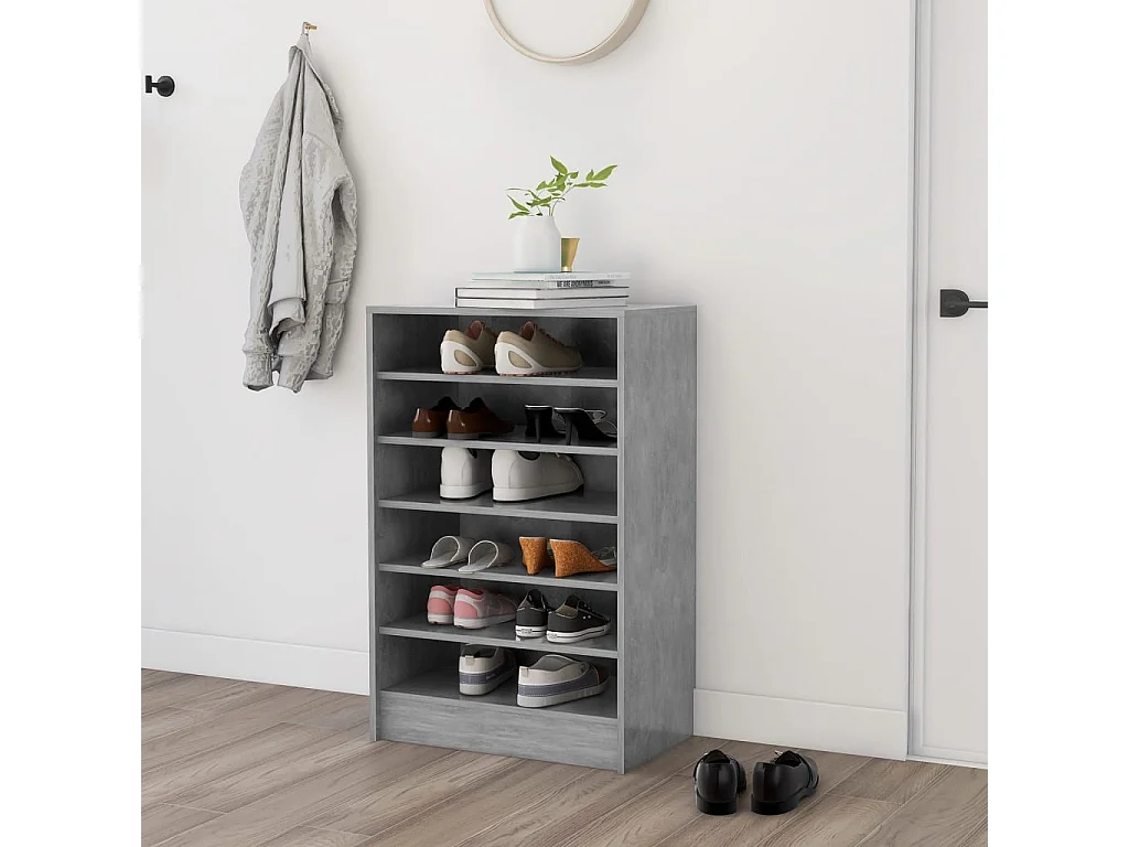 Armoire à chaussures Gris béton 60x35x92 2