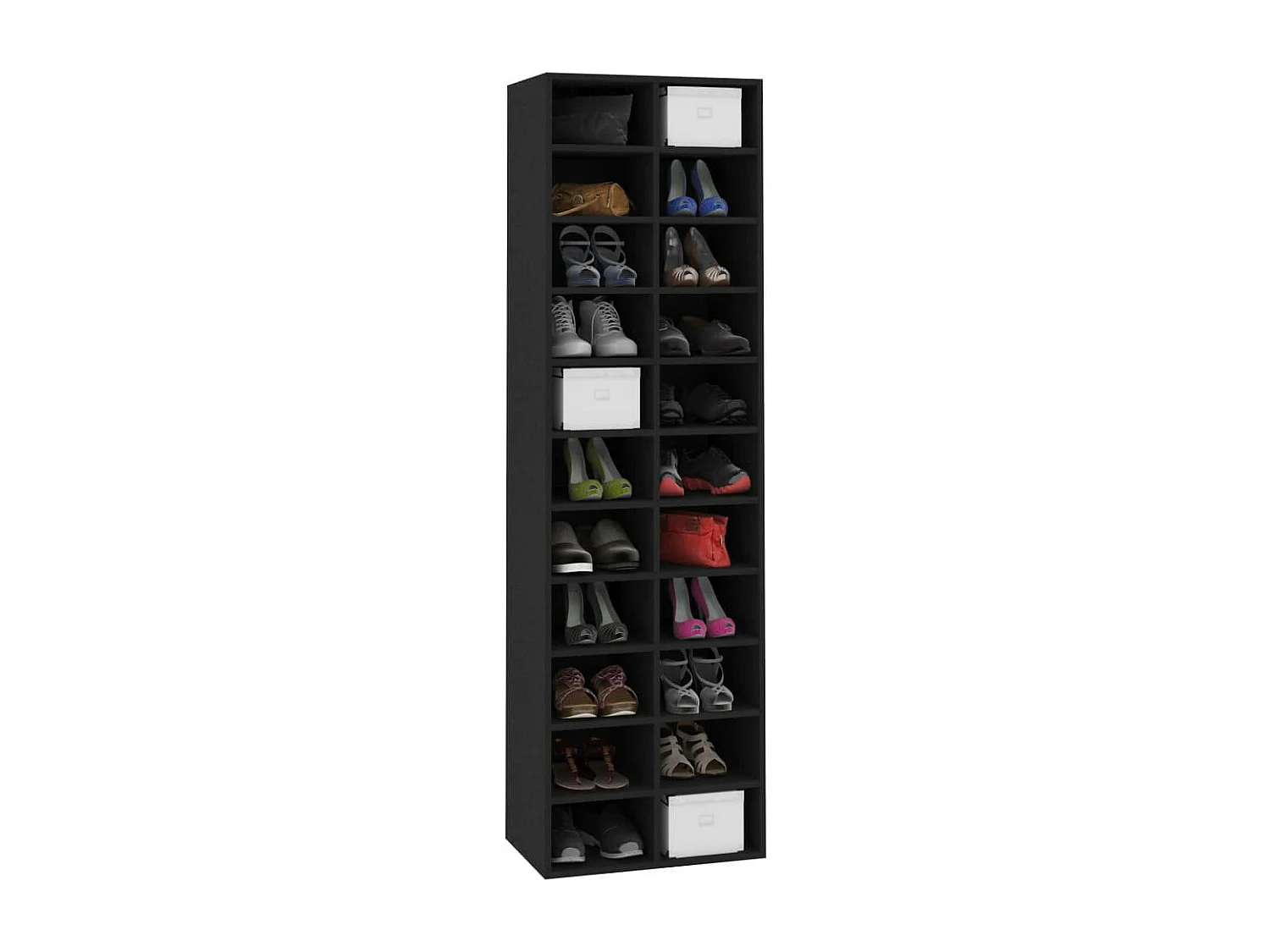 Armoire à chaussures Noir 54 x 34x183