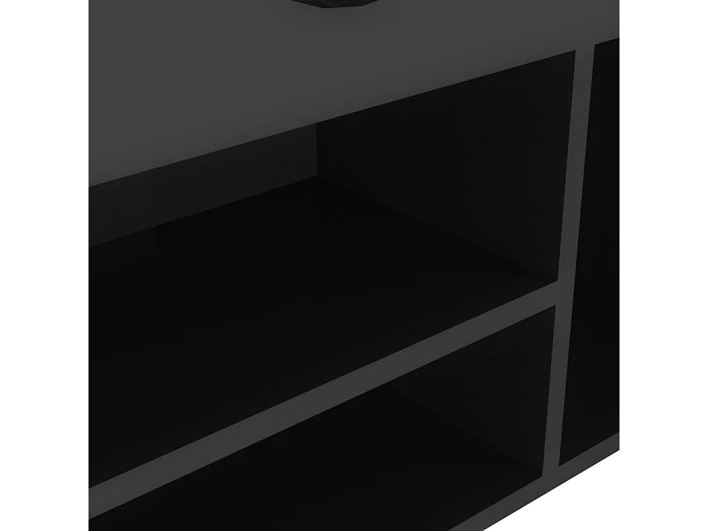 Banc à chaussures coussin Noir brillant 104x30x49