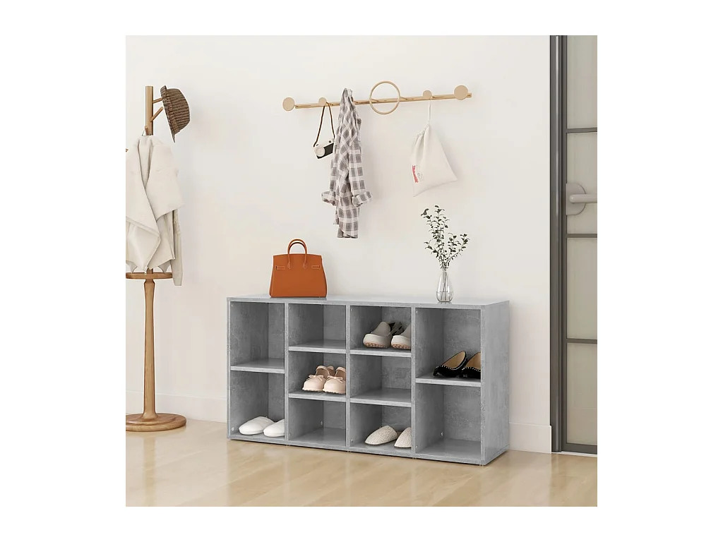 Banc à chaussures Gris béton 103x30x54,5