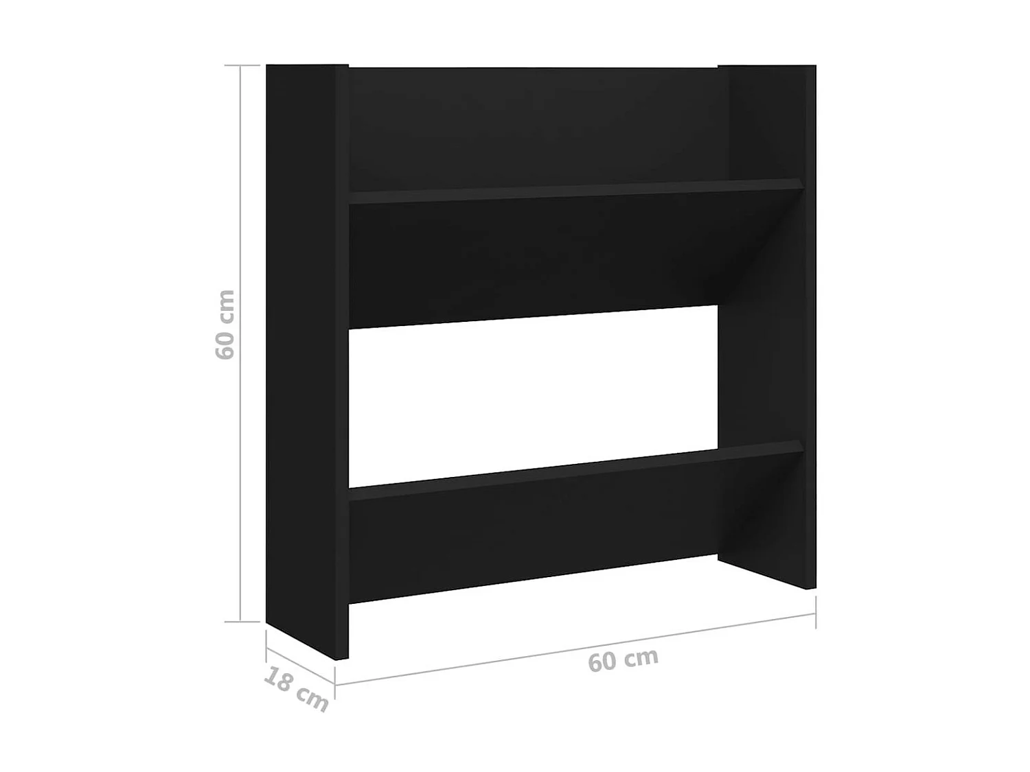 Armoires à chaussures murales 4 pcs Noir 60x18x60