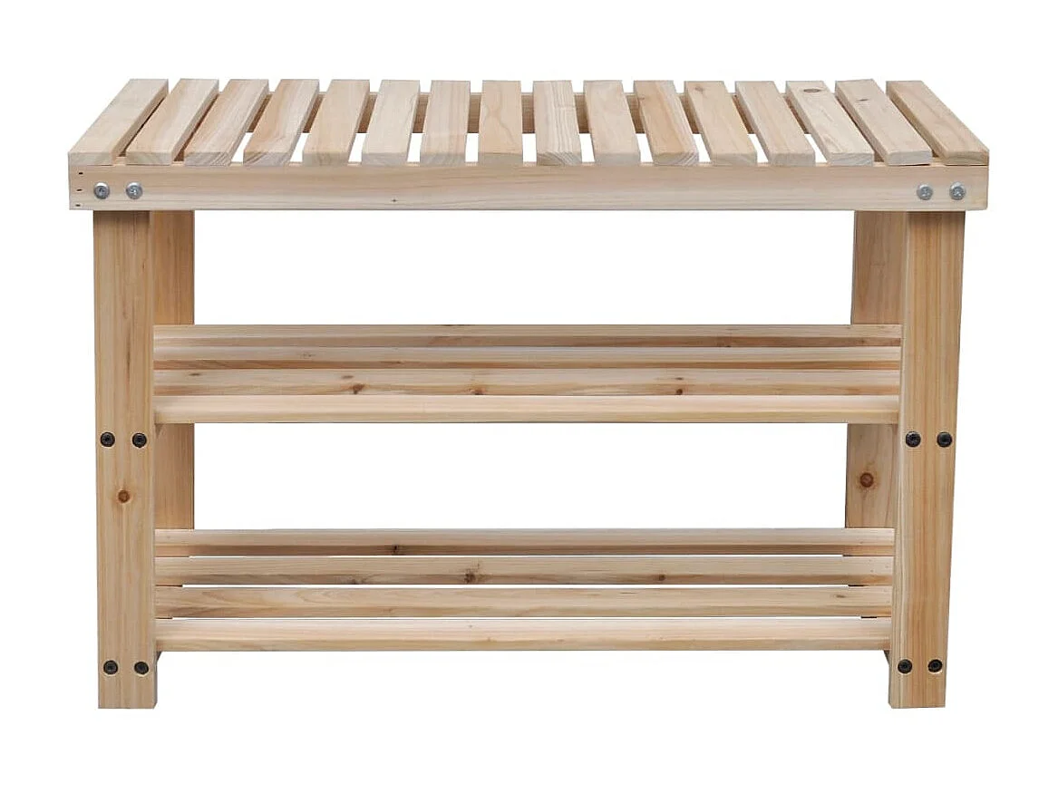 Étagère à chaussures 2 en 1 avec dessus banc 2 pcs Bois massif