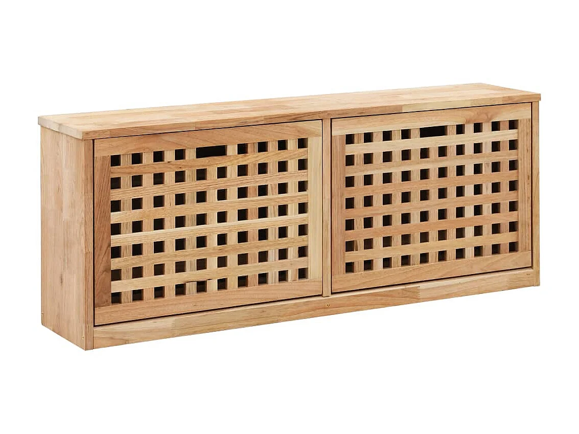 Banc de rangement de chaussures 94x20x38 Bois massif de noyer