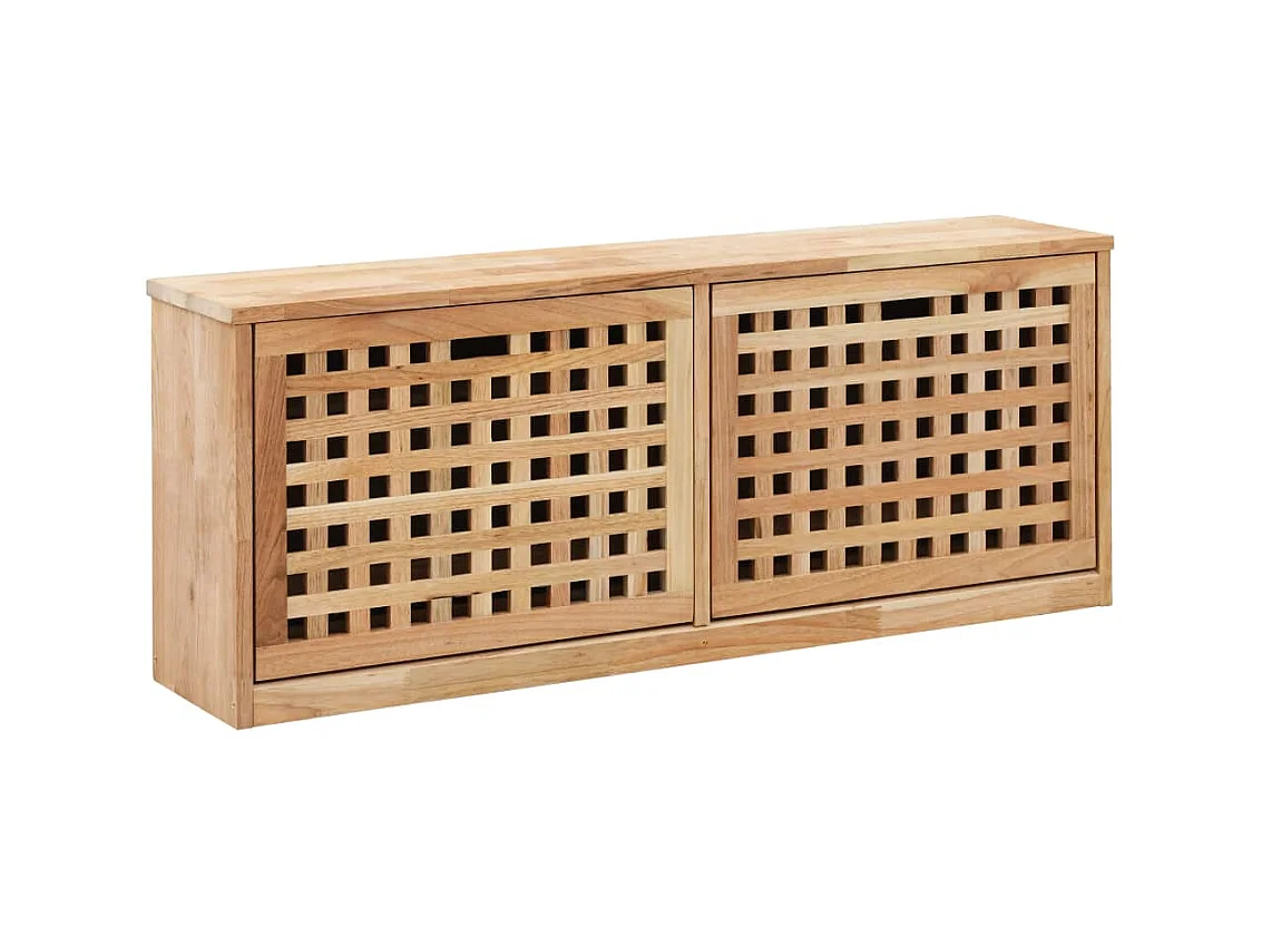 Banc de rangement de chaussures 94x20x38 Bois massif de noyer