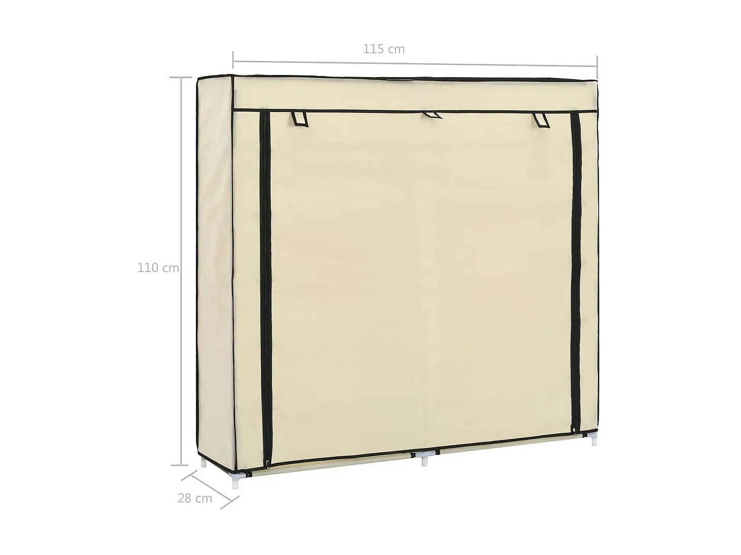 Armoire à chaussures avec housse Crème 115x28x110 Tissu