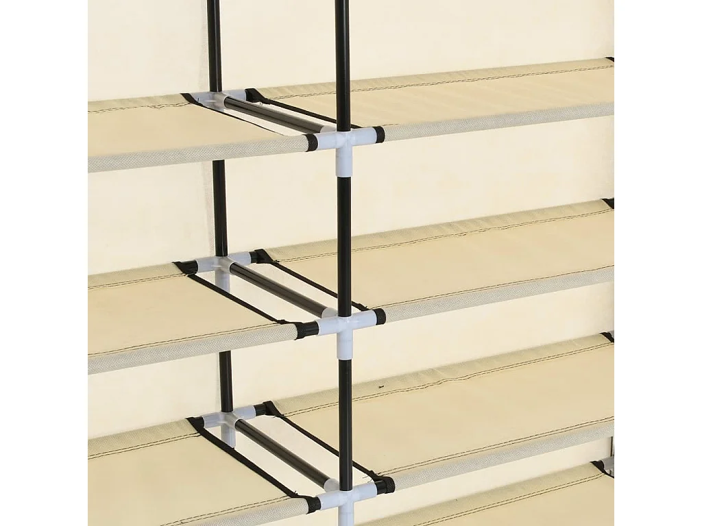 Armoire à chaussures avec housse Crème 115x28x110 Tissu