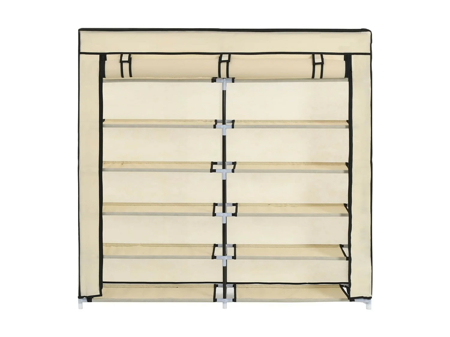 Armoire à chaussures avec housse Crème 115x28x110 Tissu