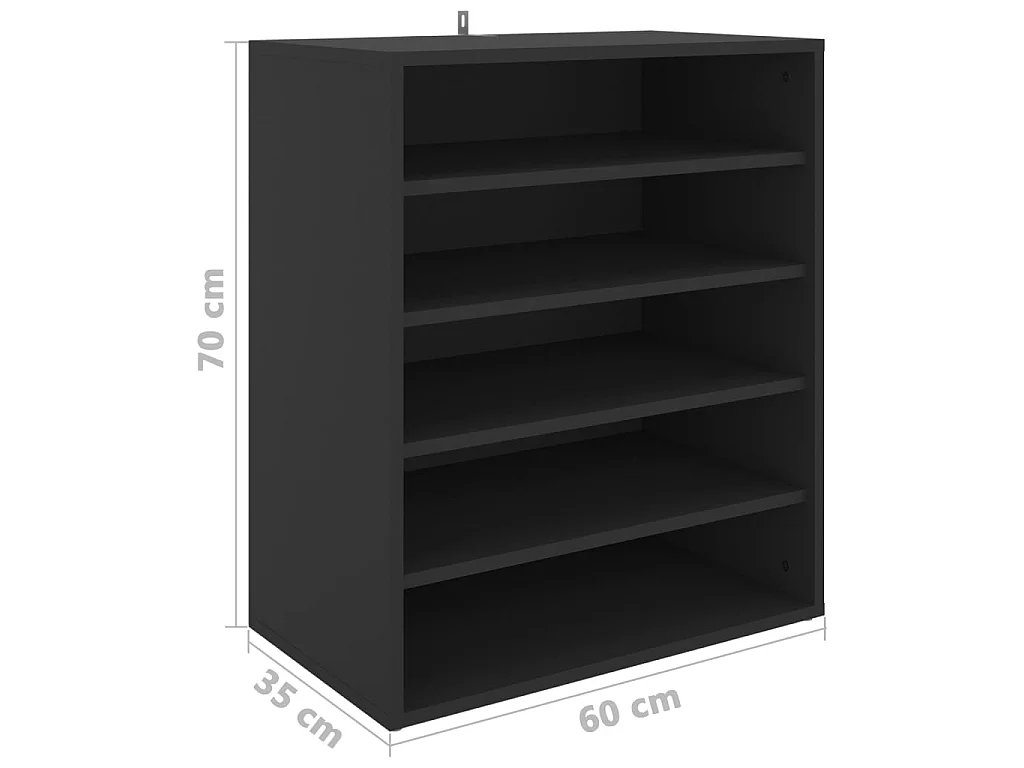 Armoire à chaussures Noir 60x35x70