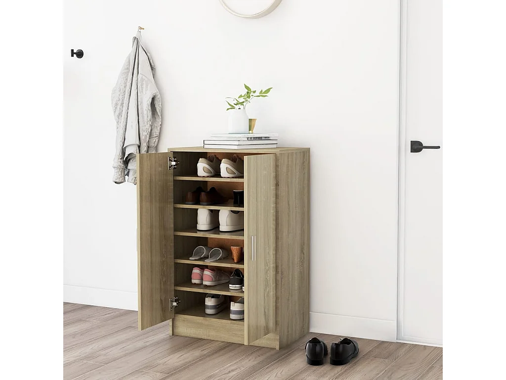 Armoire à chaussures Chêne Sonoma 60x35x92 2