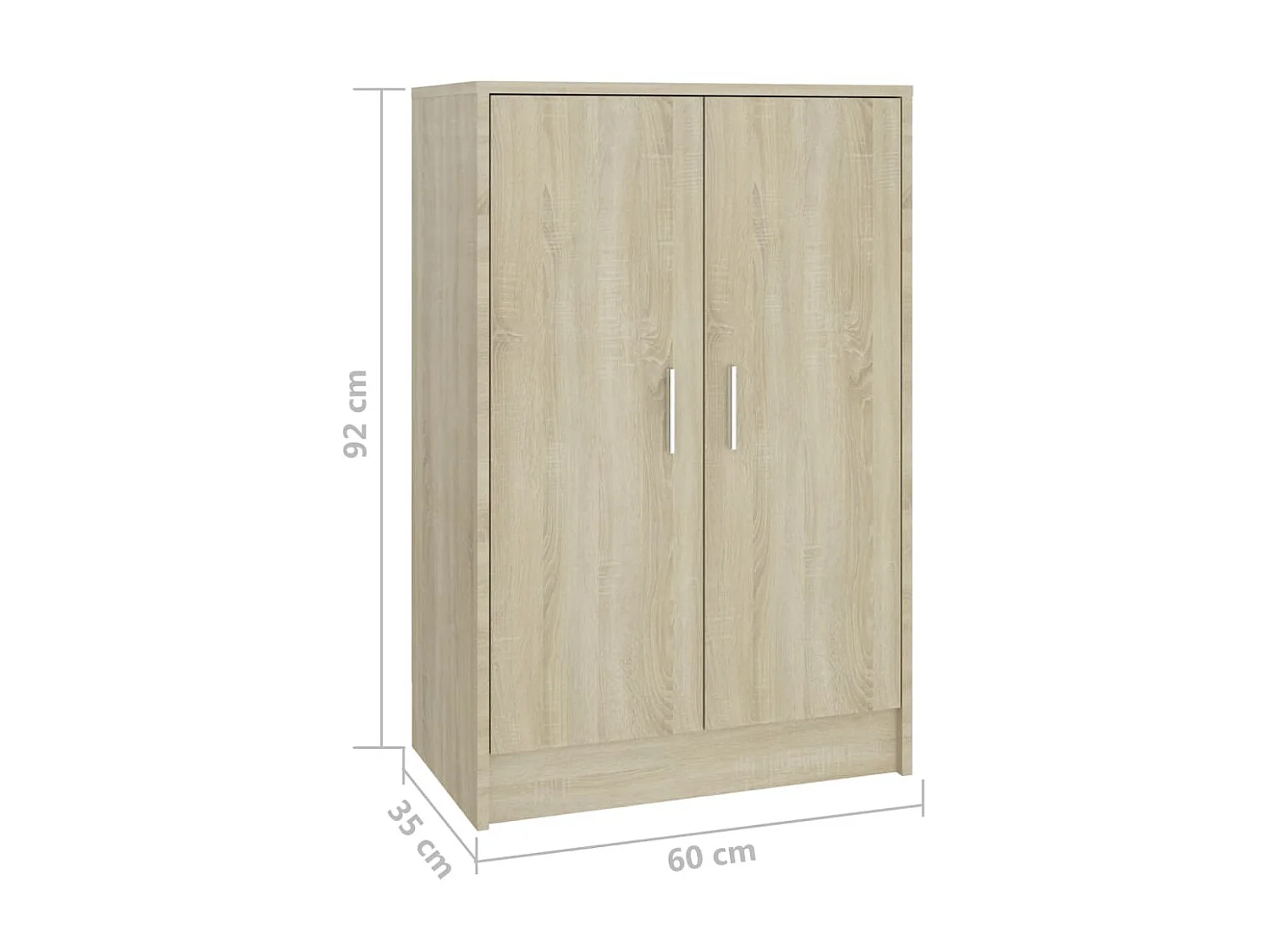 Armoire à chaussures Chêne Sonoma 60x35x92 2
